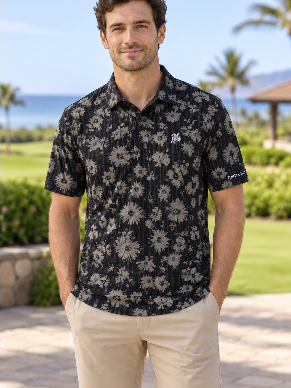 TravisMathew Turtle Bay Floral Golf Polo Men’s Small